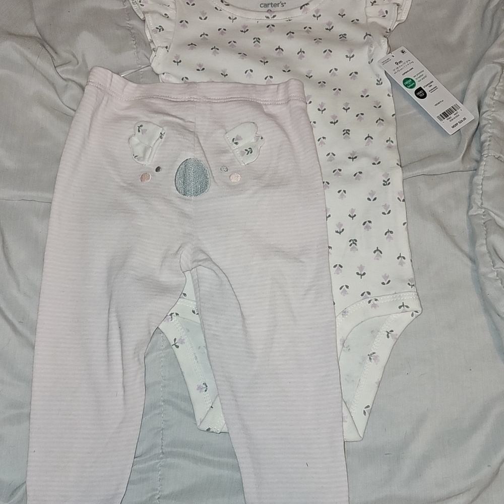 Carter's Floral Onesie and Pink Pants Set